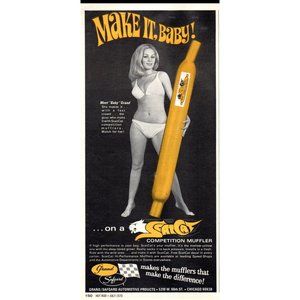 1970 Scatcat Competition Muffler Vintage Print Ad Blonde Bikini Wall Art Photo